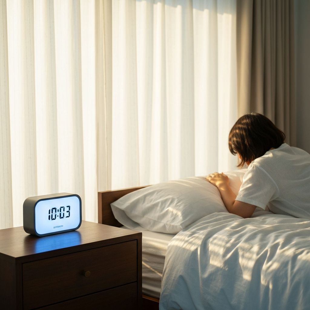 Morning alarm clock at sunrise