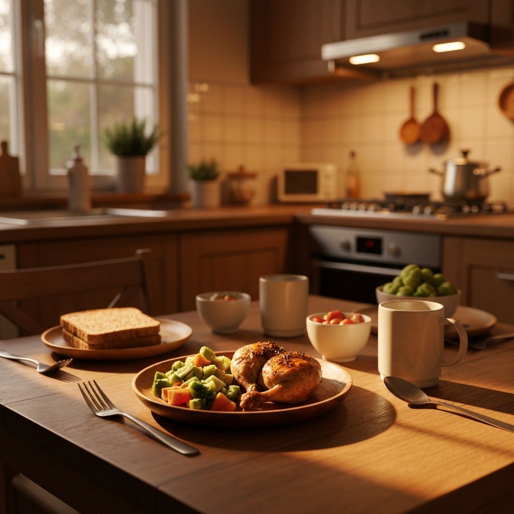 Evening dinner setting