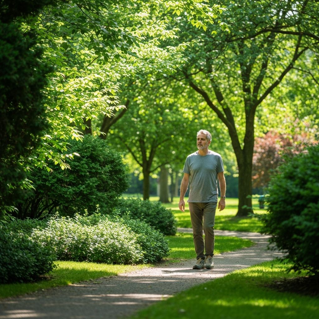 Person walking in park